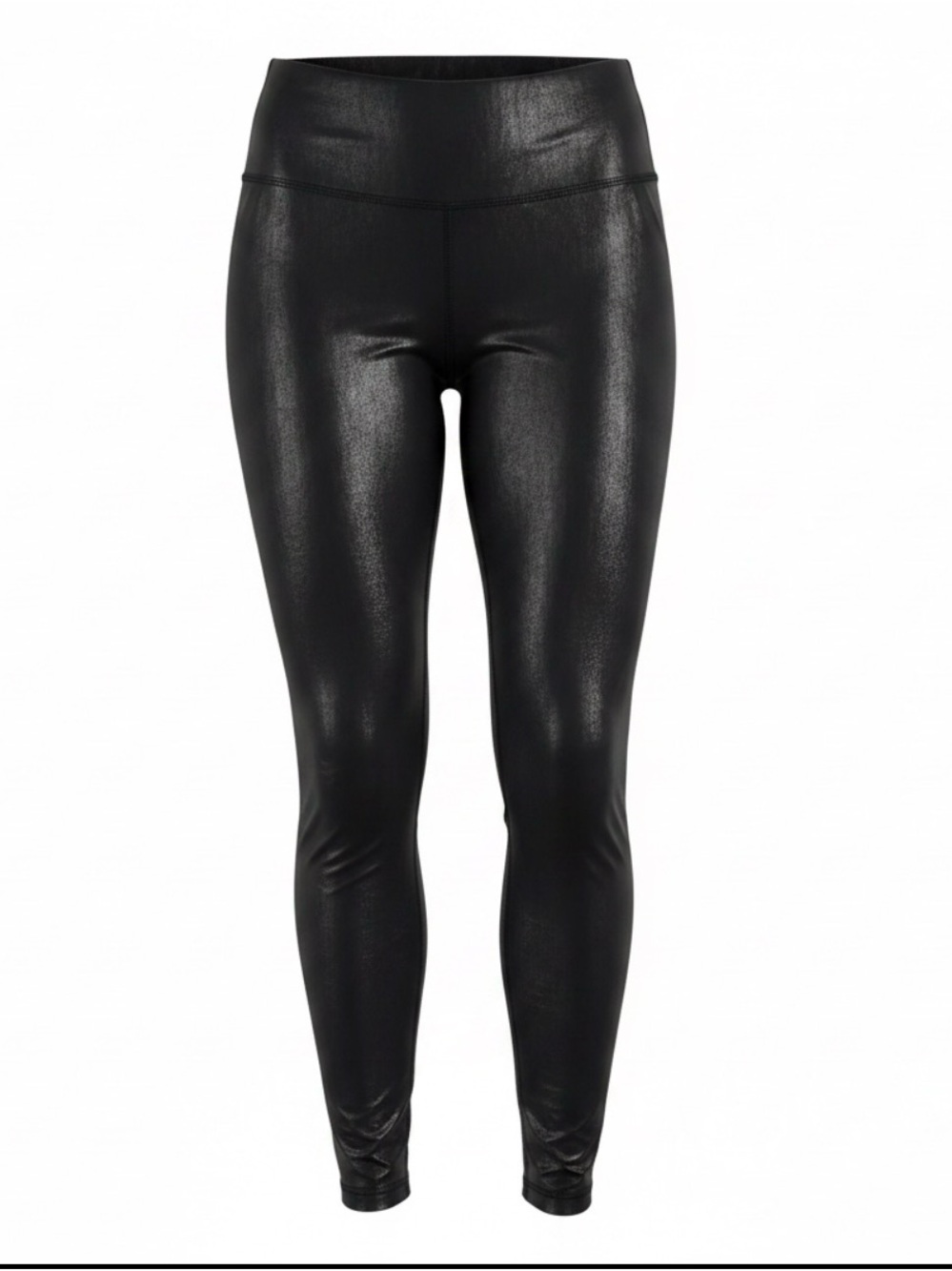 Athleta Black Shiny Faux-Leather Leggings